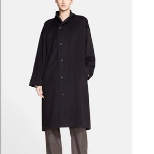 Eskandar high neck long wool & cashmere coat